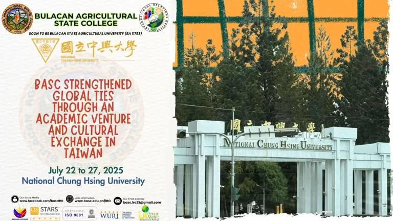 BASC STRENGTHENED GLOBAL TIES THROUGH AN ACADEMIC VENTURE AND CULTURAL EXCHANGE WITH NATIONAL CHUNG HSING UNIVERSITY, TAIWAN